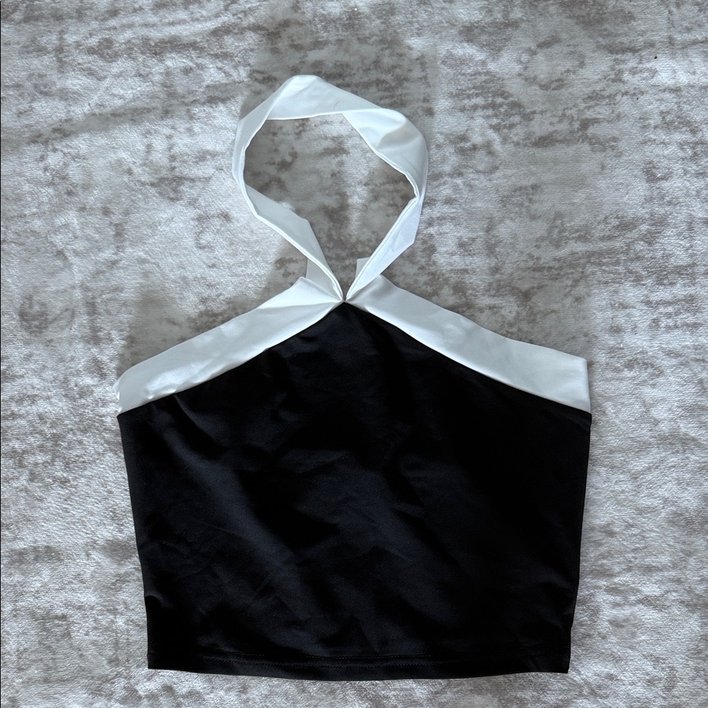 Black and White Halter Top